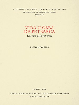 cover image of Vida u obra de Petrarca